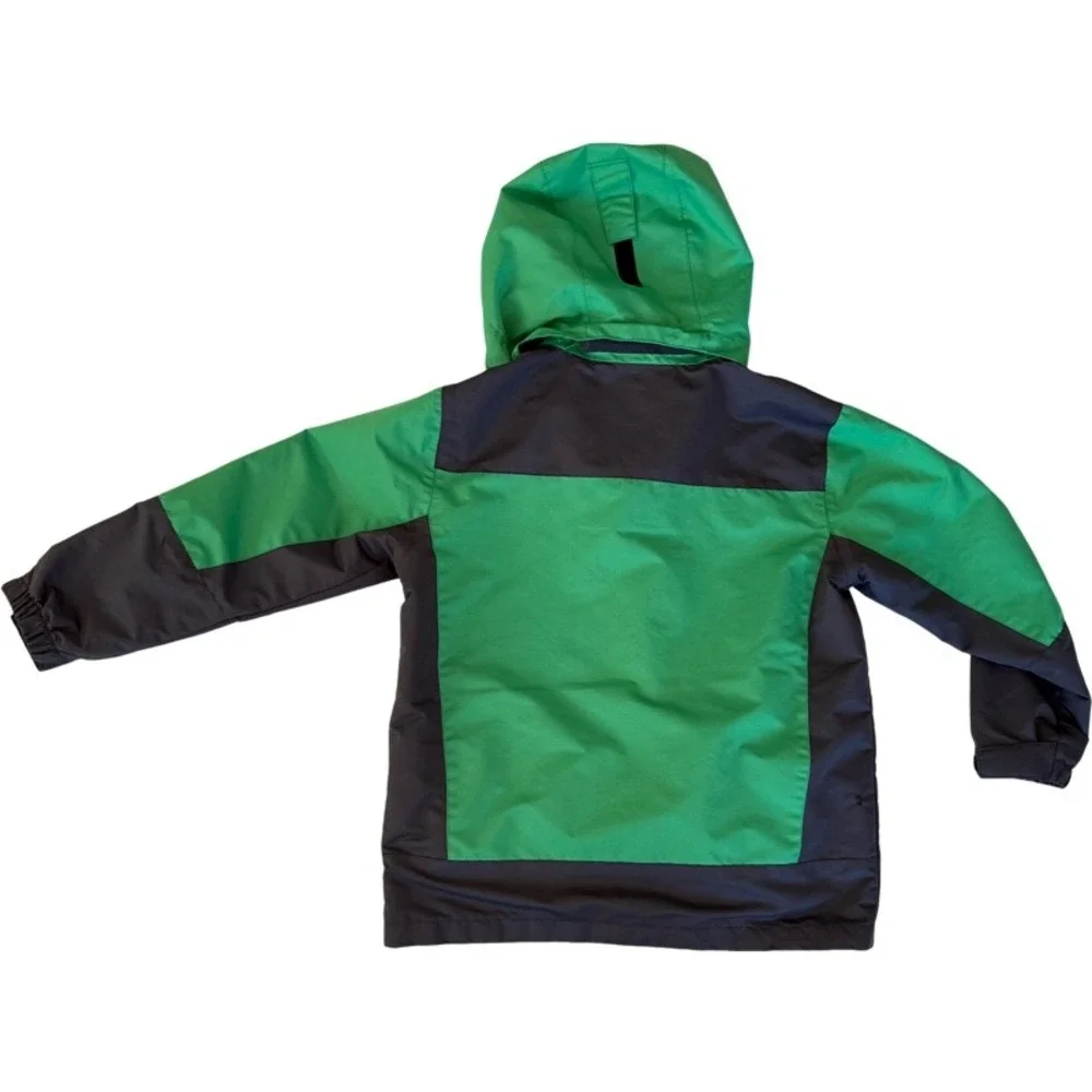 ICEBURG Youth‎ 12/14 Green Black Hooded Full Zip Jacket Outdoor Adventure *Holes